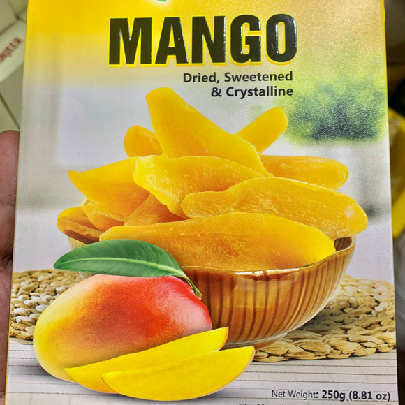 Dried Mango Slices 250g – Thai Sweetened Mango Snack, Vegan, Gluten-Free